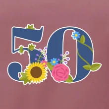 Kvetinové číslo kreslené - 50