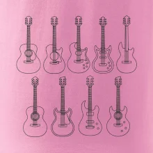 Typy gitár čiernej kresby