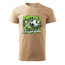 Futbalová lopta a štadión eat sleep repeat