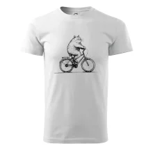 Tučná mačka na bicykli