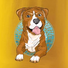 Americký staford kreslený v koliesku (Pecka design)