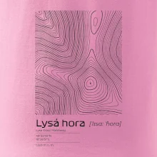 Lysá hora - vrstevnice v obdĺžniku