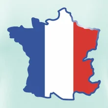 Francúzska vlajka mapa obrys