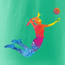 Volejbalistka splash s loptou Volejbalistka splash s loptou