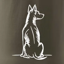 Pes kreslený zozadu