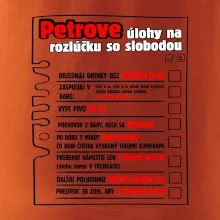 Tričko na rozlúčku s úlohami vpredu