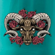 Hlava barana s ružami Hlava barana s ružami