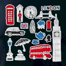 Velká Británie - kreslené ikonky