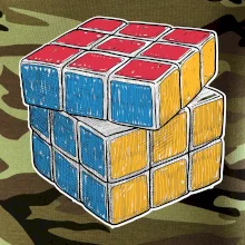Rubikova kocka kreslená
