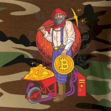 Baník ťaží Bitcoiny