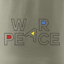 War, peace - farebný nápis