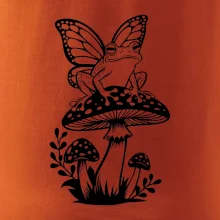 Goblincore čierna huba so žabou