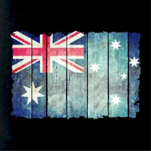 Austrália - vlajka na doskovej stene  