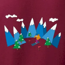 Lyžiar a farebné hory