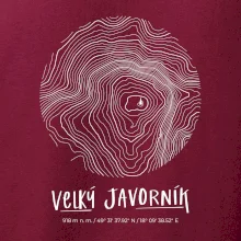 Velký Javorník (Beskydy) - vrstevnice v kruhu