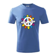 Peace symbol s kreslenou kvetinou