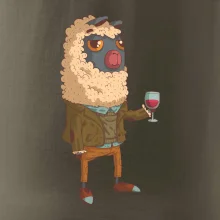 Alpaka s vínom muž