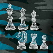 Šachové figúrky kreslené