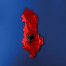 Mapa Albánsko reliéf hôr Mapa Albánsko reliéf hôr