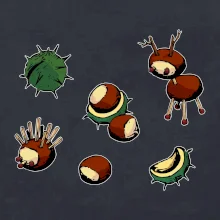 Gaštanové zvieratká - obdĺžnik