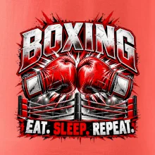 Boxerské rukavice v ringu eat sleep repeat