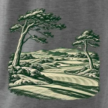 Golfové hřiště v retro rytině