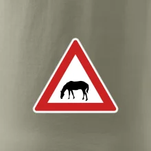 Dopravná značka - Pozor pasúci sa kôň