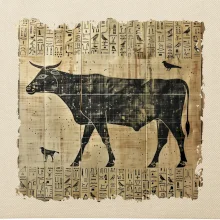 Egyptské hieroglyfy krava