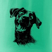 Čiernobiela karikatúra Labrador tmavý