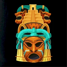 Mayová maska s pyramídou