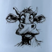 Čiernobiela karikatúra svetlá krava hlava Čiernobiela karikatúra svetlá krava hlava