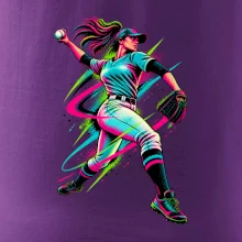 Baseballová nadhazovačka neonový pop art