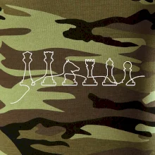 Šachové figúrky v rade - obrys