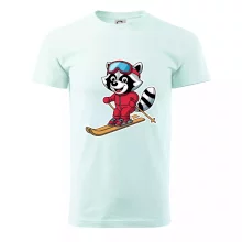 Mýval na lyžiach - kreslený