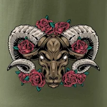 Hlava barana s ružami