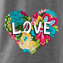 Love nápis květovaný