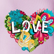 Love nápis květovaný