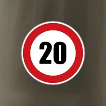 Dopravná značka - obmedzenie rýchlosti 20
