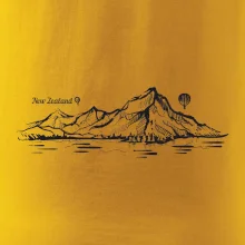 Nový Zéland nápis a hory Aoraki - Mount Cook