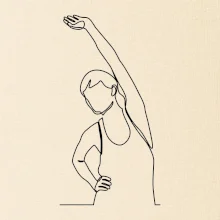 Preťahujúca sa žena jedným ťahom