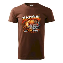 Basketbalový kôš s loptou eat sleep repeat