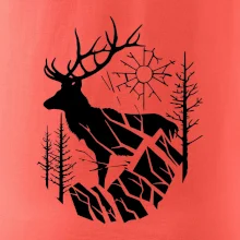 Jeleň v lese krivky