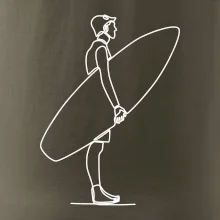 Surfer stojaci jedným ťahom