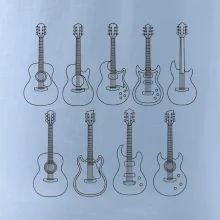 Typy gitár čiernej kresby