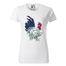 Kohút kreslený biely