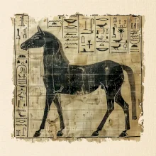 Egyptské hieroglyfy kôň