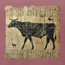 Egyptské hieroglyfy krava
