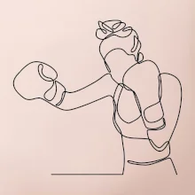 Žena boxerka jedným ťahom