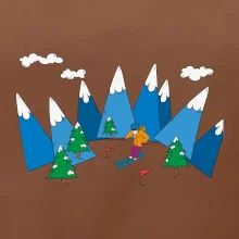 Lyžiar a farebné hory