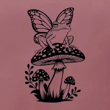 Goblincore čierna huba so žabou